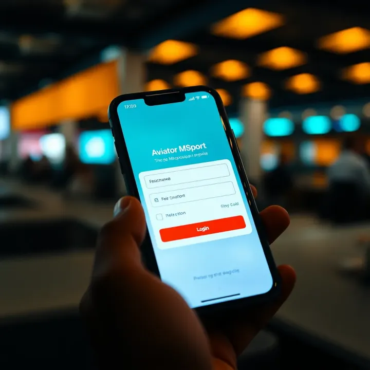 User interface showing Aviator Msport Nigeria login screen on a smartphone