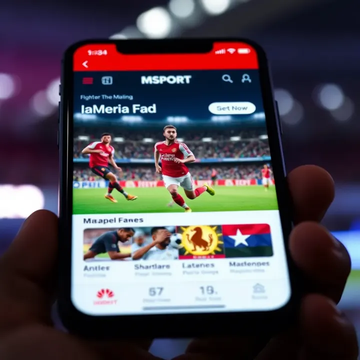 Mobile phone screen displaying Msport Home community chat and interactive features