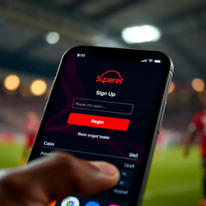 Mobile MSport app homepage showing login interface on a smartphone