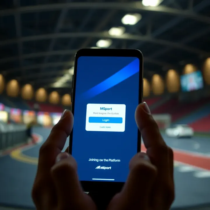 User accessing MSport platform through secure login interface on a digital device