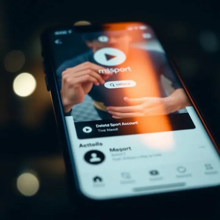 Mobile phone screen displaying account settings in mSport app