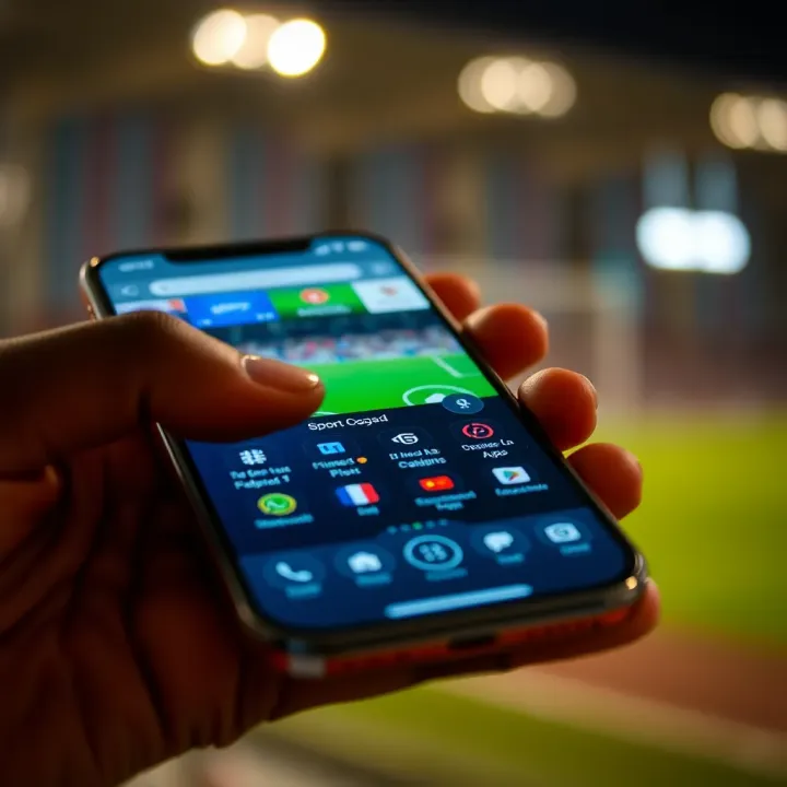 User interface showing M-Sport app home screen with sports betting options and live updates