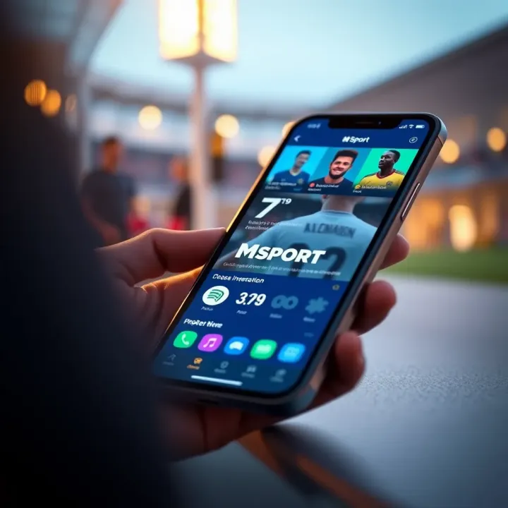 Visual guide showing the Msport app installation progress on an Android device