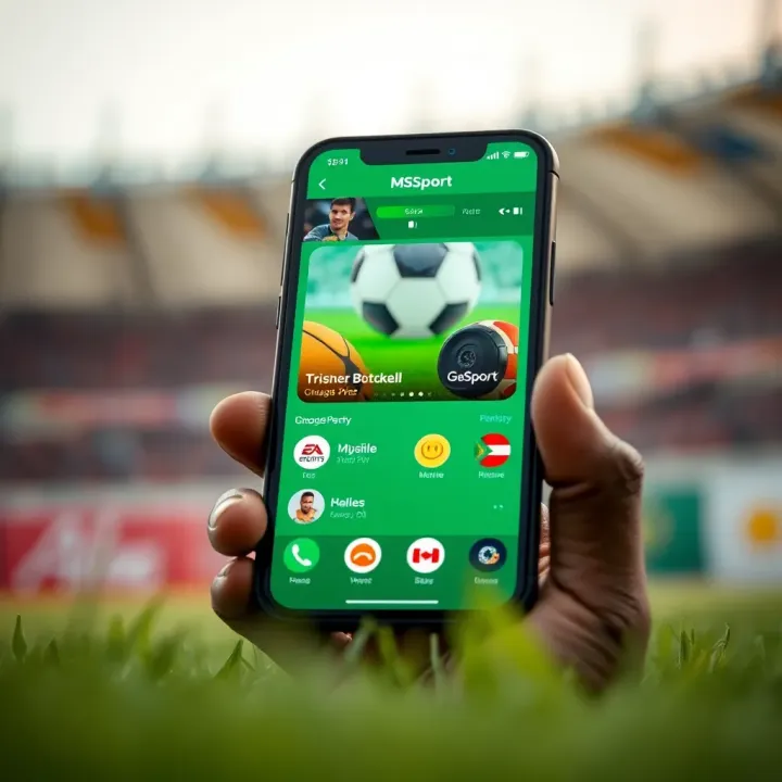 Secure installation process of MSport Mobile app on smartphone with security icons