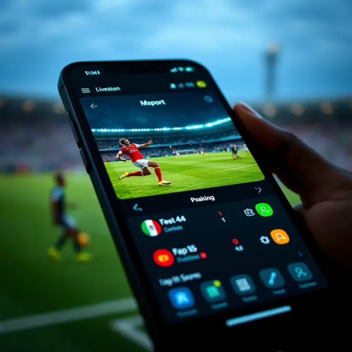 Basketball game action with fans tracking scores on a digital platform