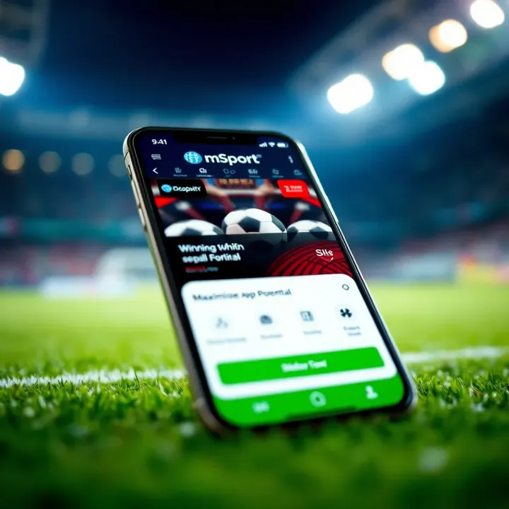 Mobile device displaying sports betting odds on mSport platform