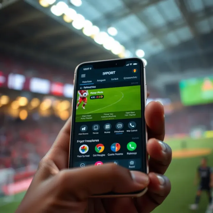 Interface showing Msport APK old version options on a smartphone screen
