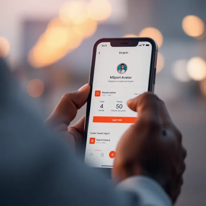 Login screen showcasing secure access features on MSport Aviator platform