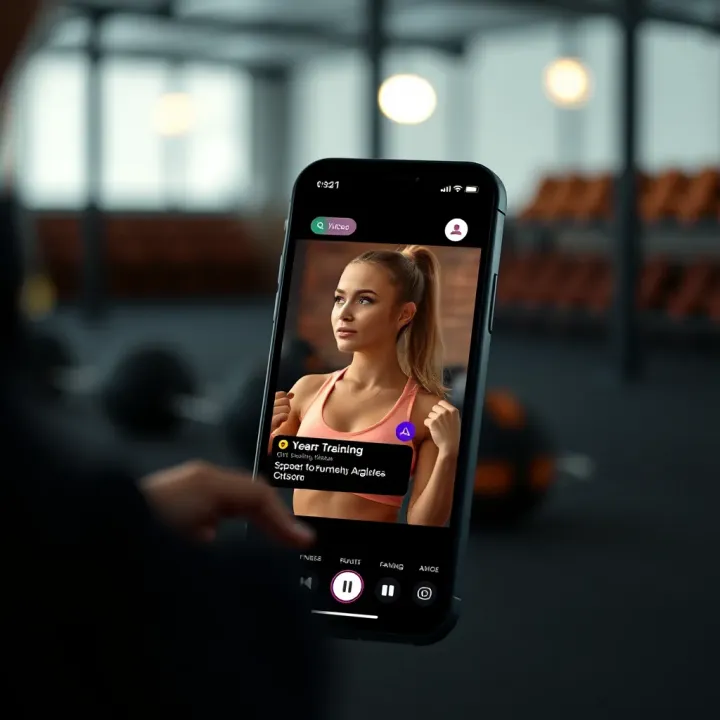Online fitness coach guiding exercise technique during virtual training session