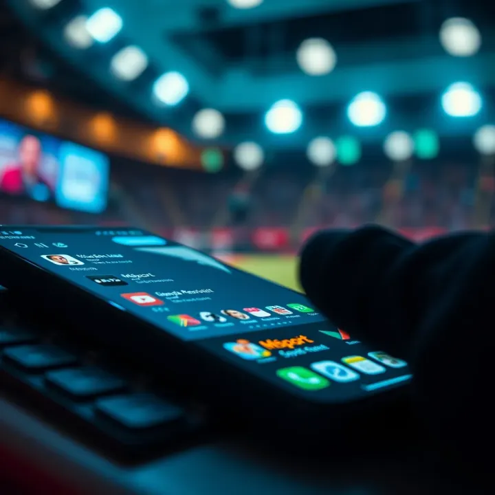 User interface showing MSport Live platform with sports categories and streaming options