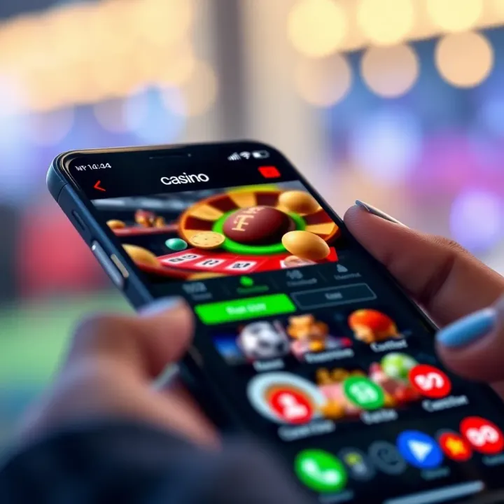 Colorful online casino game interface showing slot machines and card games