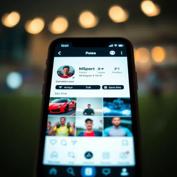 Colorful sports-themed Instagram feed showcasing Nigerian football highlights and community interactions