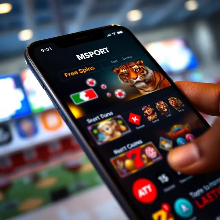 Graphic depicting Nigerian currency notes alongside casino chips and a mobile phone displaying free spins notification