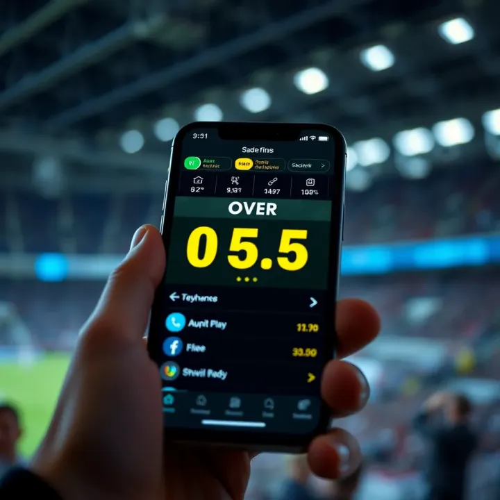 Visual representation of a football pitch highlighting over 0.5 goal betting concept