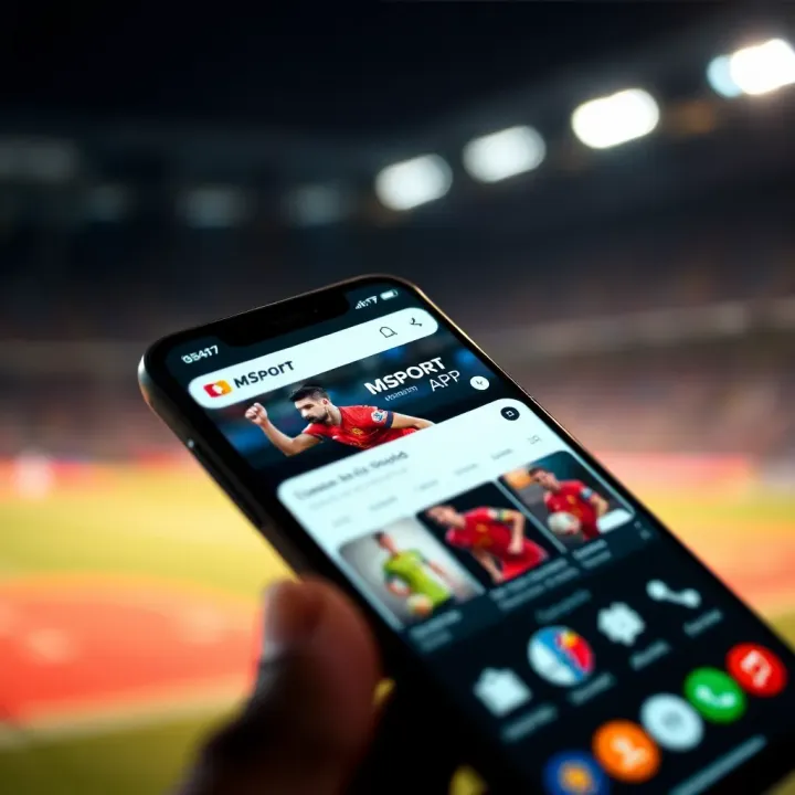 Mobile device displaying the mSport app interface highlighting new features and updates