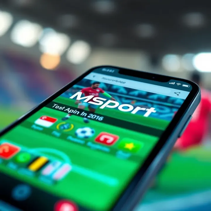 Screenshot of MSport app showcasing various sports categories and live match updates
