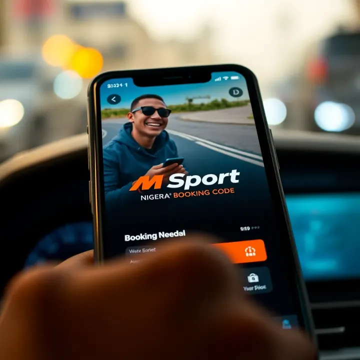 Illustration showing a user entering an online booking code on a smartphone for sports services in Nigeria